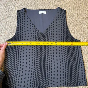 Babaton Gray With Black Polka Dots Satin Cami Professional Dressy‎ Casual Tank S thumbnail 5