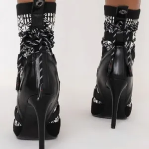 Stiletto Bootie Size 7.5 - Color- Black- White thumbnail 3