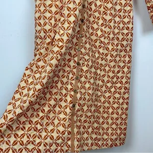 Lost + Wander Golden Dawn Orange Geometric Print Long Sleeve Boho Midi Dress S thumbnail 5