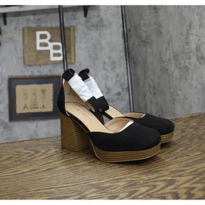 NWT Sun + Stone Leoniee Ankle-Strap Platform Dress Sandals Black Microsuede 5.5M thumbnail 6
