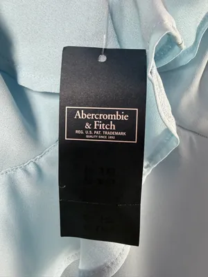 NWT Abercrombie & Fitch Asymmetrical Ruffle Mini Dress in Light Blue Size Large thumbnail 3