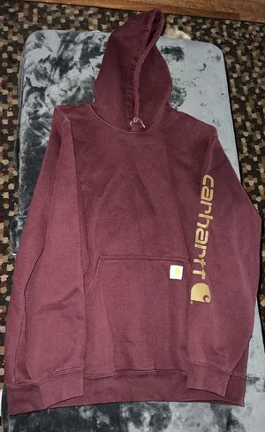 Carhartt Loose Fit Burgundy Hoodie Size XL Unisex thumbnail 1