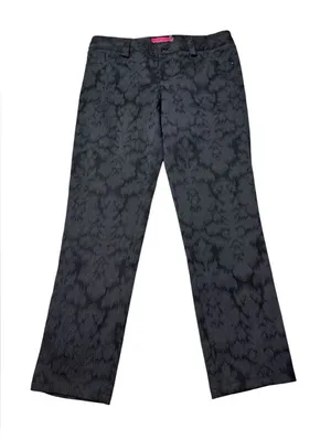 ✨🖤 Alice + Olivia Black Jacquard Animal Print Straight‎ Leg Pants Size 4 🖤✨ thumbnail 1