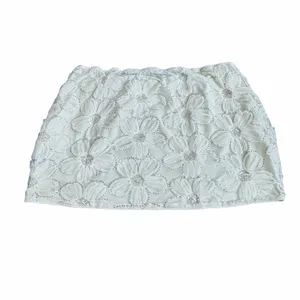 SHEIN Women’s Elegant Light Yellow Floral Lace Skirt With Sequins thumbnail 2