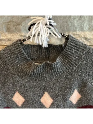 Pink Rose geometric mock neck sweater medium thumbnail 5