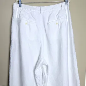 Madewell Harlow 100% Linen Pants 14 White Wide Leg Coastal Pleated Pockets thumbnail 10
