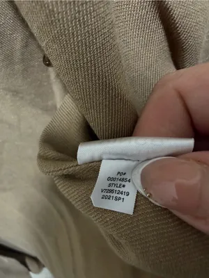 Vince button down shirt long sleeve small tan brown neutral capsule minimal FLAW thumbnail 12