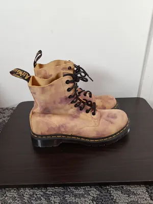 Dr. Martens Pascal Burnt Yellow Grunnge Tie Dye Combat Boots Fairy 9 Womens thumbnail 2