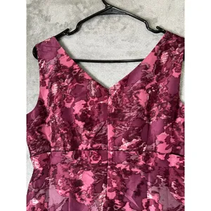 Garnet Hill 100% Silk Sheath Dress Floral Sleeveless V Neck Lined Size 8 Wedding thumbnail 4