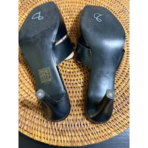 Journee Collection Black Woven Cage Heeled Mules Pointed Toe Sandals Womens 9 thumbnail 6