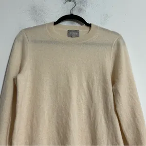 J. Crew Cashmere Classic Fit Crewneck Sweater Heather Natural Medium Timeless thumbnail 3