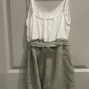 White & Sage Green Romper thumbnail 4