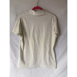 Nike Golf L White with Green Striped V-neck Polo Short Sleeve thumbnail 4