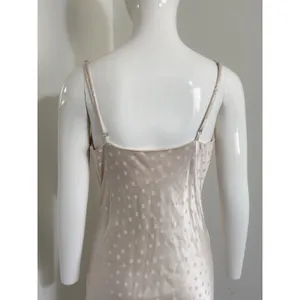 Lovestitch Midi Slip Dress M Beige Polka Dot Asymmetric Hem Boho Summer Wedding thumbnail 8