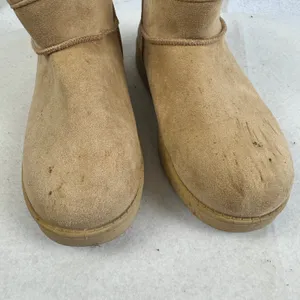 SO Goods for Life Tan Faux Suede Fur‎ Lined Short Ankle Boots Womens Size 7.5 thumbnail 8