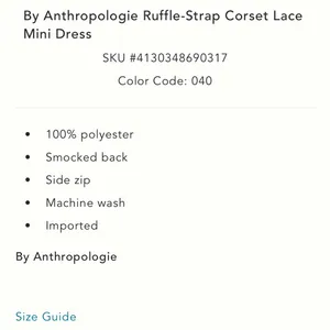 Anthropologie Sleeveless Sweetheart Lace Mini Dress thumbnail 5