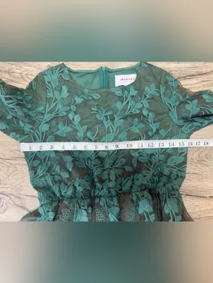 JESSAKAE Eve‎ Wintergreen Dress Floral embroidered midi forest green size small thumbnail 6