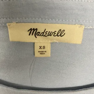 Madewell Top Womens‎ XS Blue Crewneck Puff Sleeve Ruched Cotton T Shirt NU869 thumbnail 5