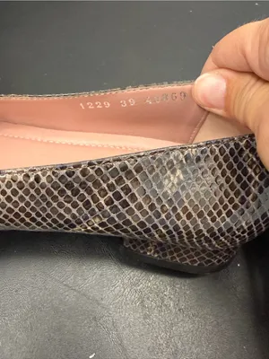 BeautiFeel Brown Snakeskin Ballet Flats with Gold Buckle Detail thumbnail 7