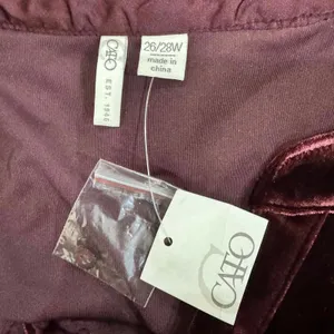 Cato Velvet V-Neck High Low Long Sleeve Burgundy Blouse Plus Size 26/28W thumbnail 7