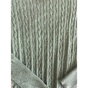 J. Crew Green Wool Cashmere Blend Cable-Knit Turtle Neck Long Sleeve Sweater S thumbnail 4