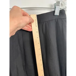 Anne Klein Skirt 8 Pleated A-line Black Classic Knee‎ Length 100% Wool Modest thumbnail 5