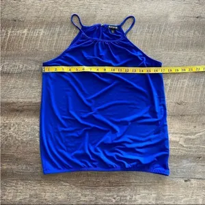 Express Blouse Royal Blue Sleeveless Small Office Preppy Bright Classy thumbnail 10