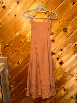 O.P.T. Linen blend terracotta strappy midi dress thumbnail 2