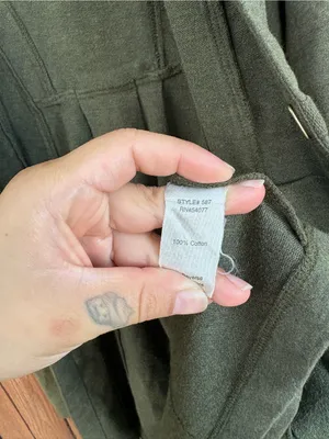 Cabi Olive Green Military Band Napoleon Longline Cotton Coat Style #587 thumbnail 5