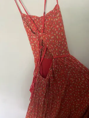Urban Outfitters Red Floral Tiered Maxi Dress thumbnail 8