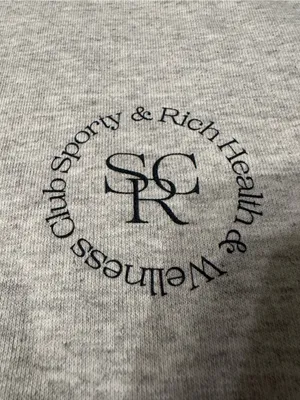 Sporty & Rich Wellness Club Cotton Blend Light Gray Hoodie - Size XL thumbnail 6