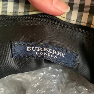 Authentic VINTAGE BURBERRY Checkered medium long tote thumbnail 7