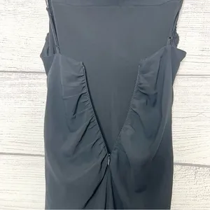 Abercrombie & Fitch Black Asymmetrical Bodycon Ruched Midi Dress Size XXS thumbnail 9