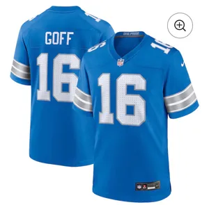 Men's Detroit Lions Jared Goff Nike Blue Game Jersey thumbnail 2