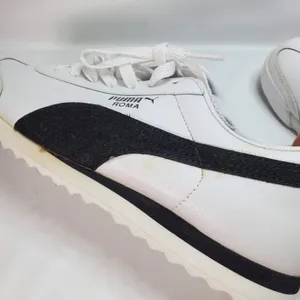 Vintage Puma Roma Leather Sneakers Y2K Hype Style Womans Size 9 White Black‎ thumbnail 8