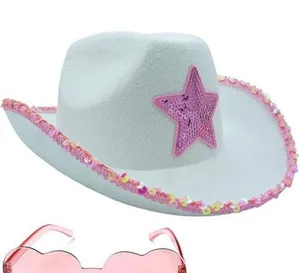 NWOT costume cowgirl hat with sunglasses thumbnail 1