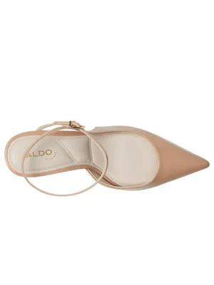 NWT Aldo Womens Kymmberly Strappy Pointed Toe Heels 14028467 Cream Brown 7B thumbnail 2