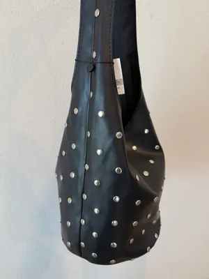 Cotton On Black Studded Hobo Shoulder Bag- NWT thumbnail 3