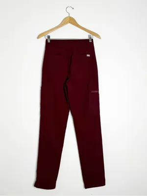 FIGS Yola High Waisted Scrub Pants Burgundy XS Tall thumbnail 4