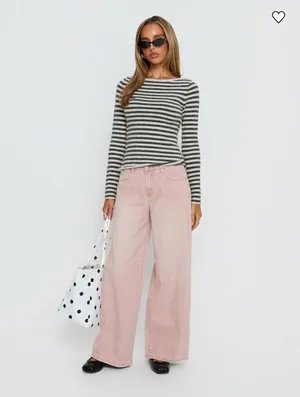 Princess Polly Lucky Dip Mid Rise Straight Leg Jeans Washed Pink thumbnail 2