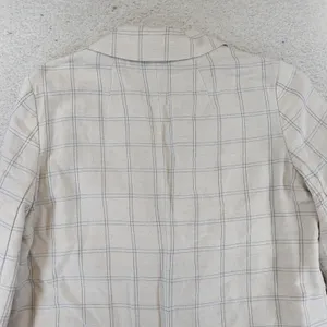 Madewell Dorset Blazer Linen Blend Windowpane Plaid Beige‎ AI160 Womens Small thumbnail 9