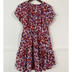 Anthropologie Women’s Floral Tiered Ruffle Mini Dress Multicolor XS thumbnail 3