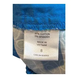 New York & Company Shorts Womens 8‎ Blue Green Geo Print Cotton Stretch Casual thumbnail 6