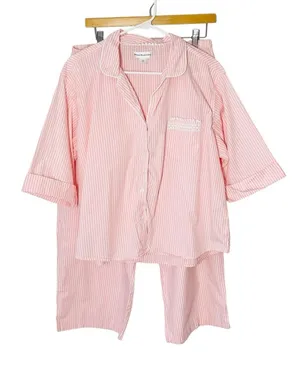 MISS ELAINE Two Piece Pajama Set Pink Size XL thumbnail 1