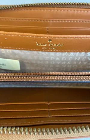 Brown Leather Zip Around Wallet thumbnail 6
