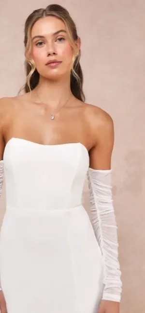 LULUS Bridal Wedding Sophisticated Elegant Corset Off the Shoulder Mermaid Gown thumbnail 1