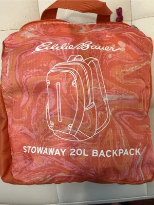 🎒🎒🎒BOGOHO🎒🎒🎒Eddie Bauer Coral Pink Marble Stowaway Backpack thumbnail 14