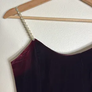 Vtg‎ Jessica McClintock ladies velvet purple dress beaded straps size 7/8 90s thumbnail 6