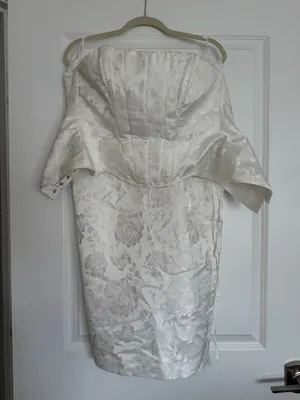 Lulus Melva White Satin Jacquard Two-Piece Bustier Maxi Dress thumbnail 3