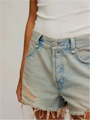 FREE PEOPLE NWOT We The Free Now Or Never Denim Shorts / Well Worn thumbnail 6